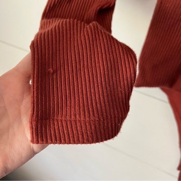 AllSaints Molly Long Sleeve Cut Out Back Bodysuit, Wild Berry Red - Picture 6 of 6